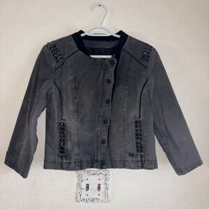 Harley-Davidson Black and Gray Studded Jean Jacket